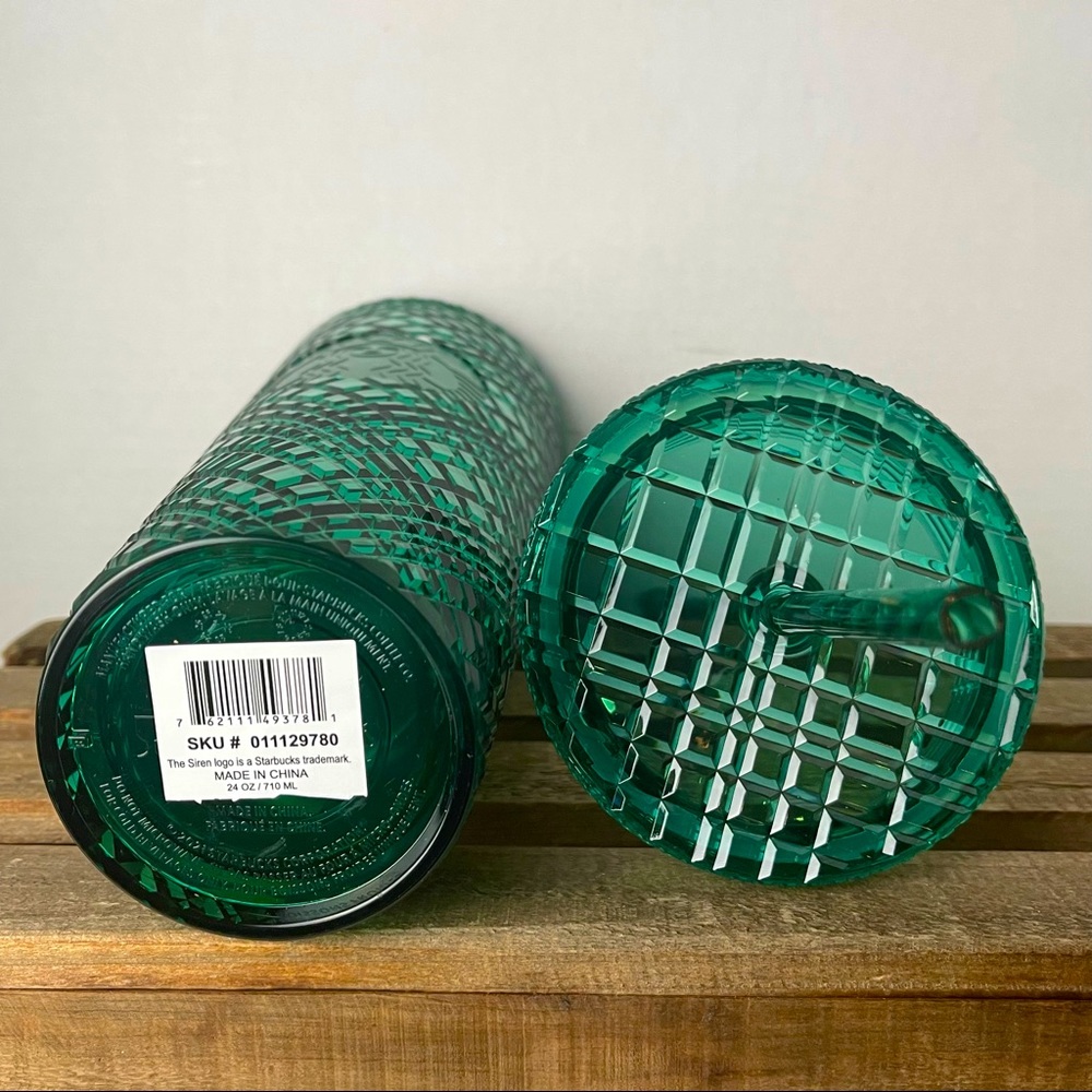 STARBUCKS 2022 Jeweled Green Cold Tumbler - Picture 3 of 3